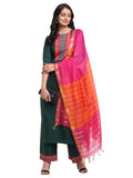 Gosriki Women'S Cotton Printed Straight Kurta With Palazzo & Dupatta (Anupma Green_M_Green_Medium),Green,,B0976ZSBDJ