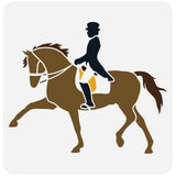FINGERINSPIRE Dressage Horse with Rider Painting Stencil 11.8x11.8inch Horse and Prince Drawing Template Reusable Plastic Hollow