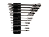TEKTON Flex Head 12Point Ratcheting Combination Wrench Set with Modular Wrench Organizer, 11Piece (1/43/4 in.) | WRC95300