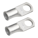 SELTERM 2pcs 2 AWG 3/8 Stud Tinned Copper Wire Lugs, Battery Lugs, Ring Terminals, Battery Cable Ends, 2 Gauge Ring Terminal Con