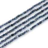 Adabele 230pcs Natural Light Indigo Jade Healing Gemstone 3mm (0.12 Inch) Small Tiny Faceted Round Loose Beads Gem Stone Spacer