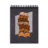 Vprint Dear Brothers Playing Spiral Wiro Unruled Blank Pages Notebook Diary Journal Drawing Book Black Paper A4 (Size 8X11)