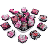 Lovyomi 6PCS Valentine Silicone Focal Beads for Pens,Character Valentine Silicone Beads for Lanyard Making DIY Handicraft