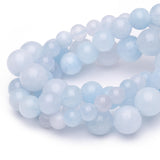 Chicager 6mm Natural Stone Beads for Jewelry Making,Aquamarine Polished Smooth Round Gemstone Beads for Bracelet Necklace 15 Inc