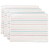 Two-Sided Dry Erase Board, Plain/Ruled, 9 x 12, Pack of 4