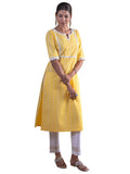 Libas Women's Cotton Straight Kurta (8479MJ_Yellow