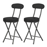 Cushioned Padded Folding Stools, Folding Bar Stool with Backrest, 220lb Capacity, 19 Inch Collapsible Round Portable Foldable Ch