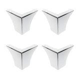 Geesatis 10 cm / 4 inch Chrome Furniture Legs Sofa Cabinet Closet Table Feet Replacement, with Mounting Screws, 4 Pcs