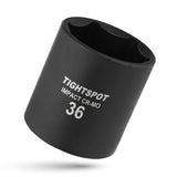 1/2 Inch Drive - 36mm Shallow Impact Socket, Heat-Treated CRMO Steel