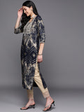 Libas Women'S Viscose Yoke Design Regular Kurta (23748Oh Navy Blue Navy Blue L
