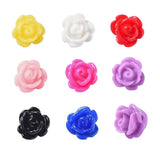50pcs Rose Beads for Rosary Necklaces Drilled Rose Flower Embellishments Random Mix Colors for Buddha Mala Jewelry Making Bracel
