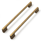 Goo-Ki Vintage Brass Drawer Handles 7-1/2 in (192mm) or 8-4/5 in (224mm) Hole Centers,6-Pack Antique Bronze Solid Cabinet Handle