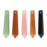50mm Natural Red Jasper Black Obsidian Pink Quartz Aventurine Hexagonal Wand Jewelry Making Crystal Pointed Chakra Reiki Healing