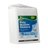 Duck Brand #5 Poly Bubble Mailer, 10.5 x 15, White, 25-Pack