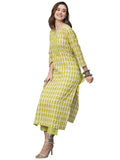 Anni Designer Women'S Cotton Blend Staright Printed Kurta With Pant (Karika Green-Nw_Xxl_Green_Xx-Large),Green,2XL,,,