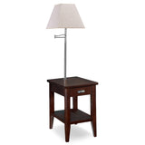 Leick Home 10537 Laurent One Drawer Swing Arm Lamp Side Table with Shelf, Chocolate Cherry, 16x26