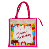 ROYAL FABRIC BAGS Jute Bags for Return Gifts with Zip | Wedding Gifts | Lunch Bag (12x12x6 Inch) (Pack of 1, Pink)