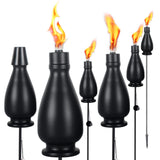 DIKAIDA Metal Citronella Torches, 6 Pack Torches Garden for Outside 60 inch Flickering Flame Citronella Outdoor Light Torch,Meta