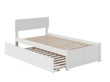 AFI Orlando Twin XL Size Platform Bed with Footboard & Twin XL Trundle in White