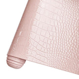 HYANG Pink Glossy Embossed Crocodile Texture PU Faux Leather Roll 11.8 x 53 Very Suitable for Making Crafts, Leather Earrings, D