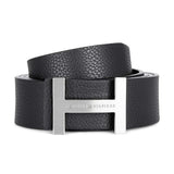 Tommy Hilfiger MenS Leather Belt (Th/Alvarorev0123S_Black/Tan_80 Cm)