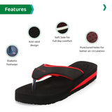 Ortho Joy Doctor Orthopedic Soft Slippers For Women (Red Black),Black-Red,9,B08BCLNS7D