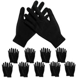 BOSMIOW 10 Pairs Middle Size Black Gloves for Women,Breathable Cotton Gloves for Eczema and Dry Hands,Jewelry Inspection Gloves,