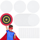 Motipuns 24 Pcs Captain Shields Color Your Own 13'' Kids Halloween Role Paly Captain Hero Shield Crafts DIY Blank Cardboard Hero