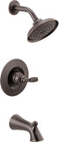 Delta Faucet Woodhurst 14 Series SingleHandle Tub and Shower Trim Kit, Shower Faucet with SingleSpray TouchClean Shower Head,