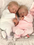 Anano Real Lifelike Twins Boy and Girl, 18Inch Reborn Baby Dolls Full Body Realistic Newborn Baby Dolls Silicone Babies Anatomic