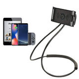 Universal Smart Mobile Phone Stand,Hanging on Neck Cell Phone Mount Holder, Lazy Cell Phone Holder (Black)