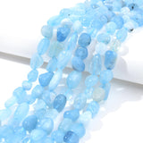 jodaying 6-8mm Natural Aquamarine Nuggets Oval Free Tumbled Pebble Semi Precious Gemstone Loose Stone Beads Approx 15.5 inch for