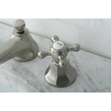 Kingston Brass Ks4468Bx Metropolitan Widespread Lavatory Faucet With Metal Cross Handle, Brushed Nickel,8-Inch Adjustable Center
