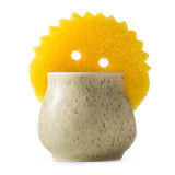 Zoeeker Ceramic Dish Sponge Holder, Sponge Caddy for Kitchen Sink Brush Organizer Scrub Dish Rack for Scrubbers, Bathroom, Sink,