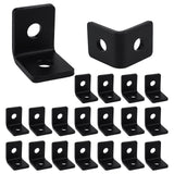 LAICCUM 2 Holes 90 Fitting for 1-5/8 Strut Channel, Strut Hardware L Brackets, 3/16 Thickness, Black, 20 Pack