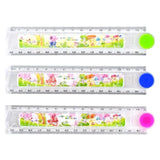 VTL Maze Folding Scale Ruler For Kids | 30cm Transparent Straight Ruler with Shape Stencils & Fun Maze Game | MultiColor Plasti
