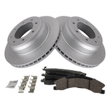 TRQ Rear Brake Pad & Rotor Kit Brake Pads Brake Rotor Ceramic Premium G-Coated Compatible with 2012-2019 Nissan NV1500 NV2500 NV