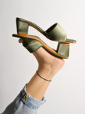 Shoetopia Stylish Solid Green Block Heels For Women & Girls /Uk5,Green,5,B0BYP591J9