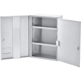 Global Industrial Stainless Steel Narcotics Cabinet, Double Door/Double Lock, 16 W x 8 D x 24 H, for Doctor's Offices, Patient R