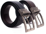 Cimoni Reversible Vegan Leather Belt For Men With Easier Adjustable Reversible Buckle 2 In 1 Adjustable Belt Fit Everywhere Form