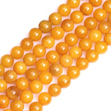 GEM-Inside 47pcs 8mm Yellow Round Smooth Agate Gemstone Beads for Jewelry Making 15