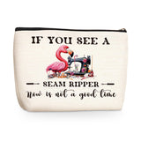 jealance Funny Flamingo Gifts Sewing Accessories Cosmetic Bag Humorous Sewing Gifts Makeup Organizer Bag Quilting Gift Christmas