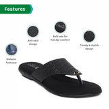 Ortho Joy Fancy Doctor Sandals|| Stylish Comfortable Casual Slippers For Women,Black,5,B0B6G2LRLL