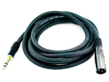 Monoprice XLR Male to 1/4-Inch TRS Male Cable - 10 Feet - Black, 16AWG, Gold Plated - Premier Series