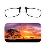 ThinOptics Universal Pod Case + Rectangular Reading Glasses, Safari Sunset, 50 mm + 2.5