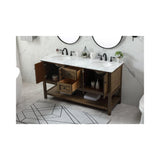 Elegant Decor Metropolis 60 Aluminum Mdf Double Bathroom Vanity In Driftwood