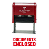 Documents Enclosed Self Inking Rubber Stamp (Red Ink) Large