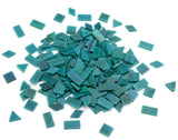 Lanyani 200 Mixed Color Glass Mosaic Tiles - 4 Shapes, Tiffany Stained Glass Pieces for Crafts, Turquoise