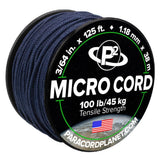 Paracord Planet Micro Paracord - Thin Braided Cord for Crafting, Fishing, and DIY Projects in 125 ft Spools - Midnight Blue