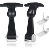 Mudder 2 Pcs Elastic Stainless Steel Rubber Hood Catch Flexible T-Handle Hasp Rubber Flexible Draw Latches with Brackets for Too